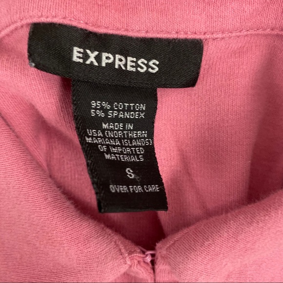 Express Salmon Pink Collared Top Size Small - Picture 4 of 4